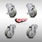 Service Caster 4 Inch SS Gray Polyurethane Wheel Swivel Bolt Hole Caster Set with 2 Brake SCC SCC-SSBH20S414-PPUB-TLB-2-S-2 - alternate 6